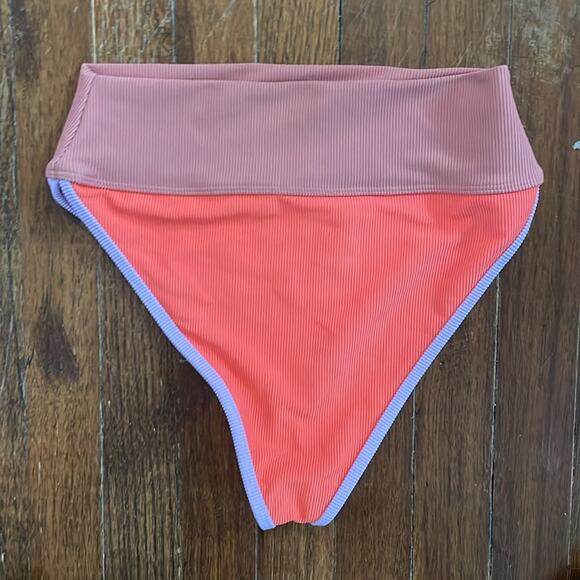 Beach Riot Emmy Colorblock High Waist Bikini Bottoms Size Medium - Picture 4 of 8